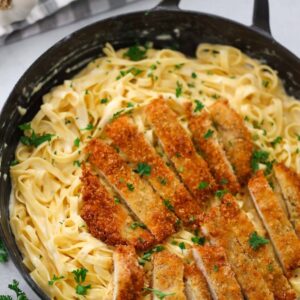 Crispy Chicken Fettuccine Alfredo